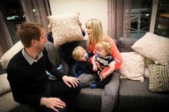 Rachel Potter with her husband, Graham Potter, and children.